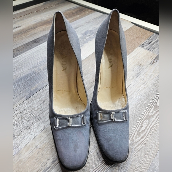 Prada Gray Heels Cloth Size 38 - Picture 1 of 14
